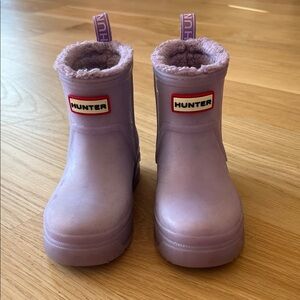 Hunter Lavender Kids' Fur Lined rain Boots